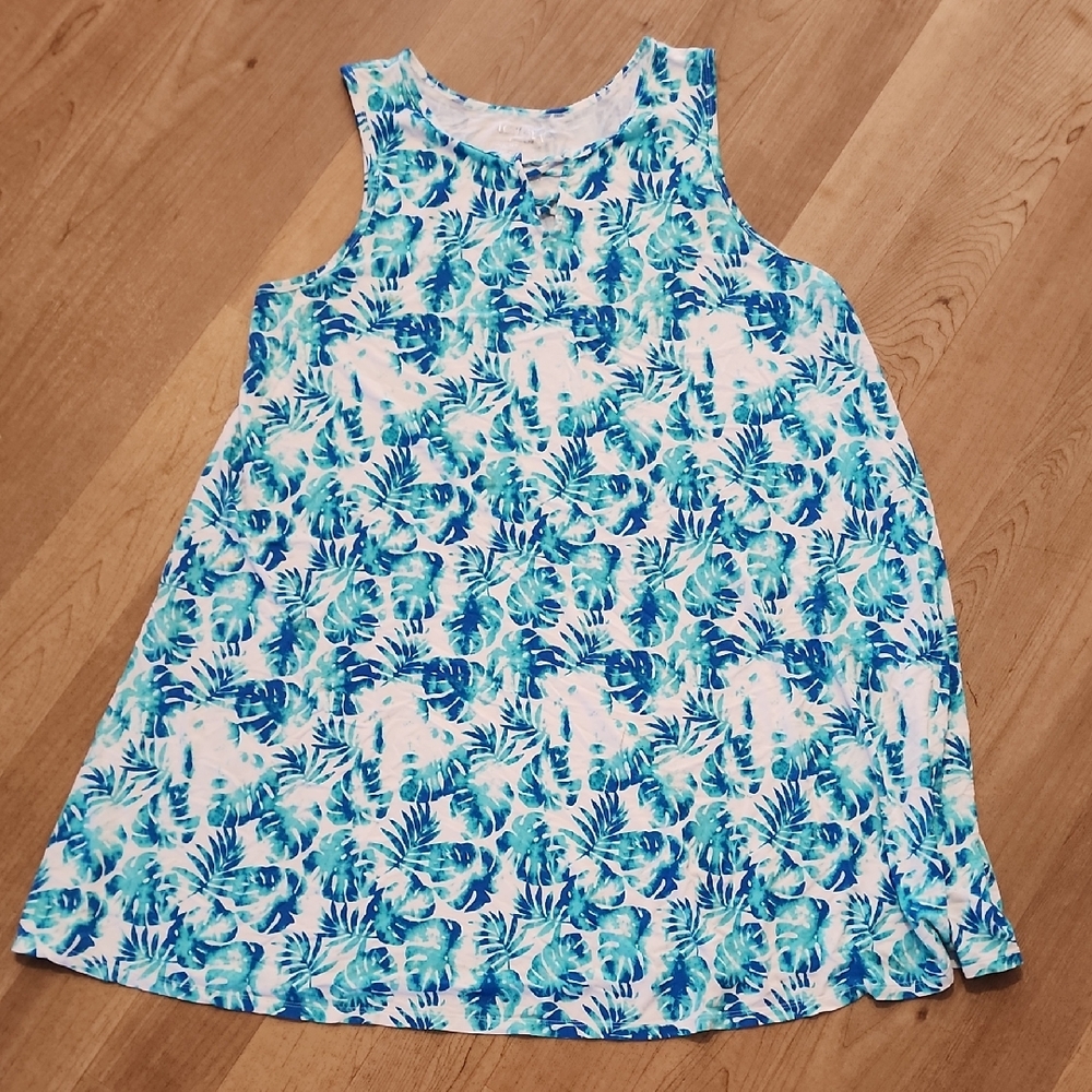 Terra & Sky Blue and White Floral Mini Dress